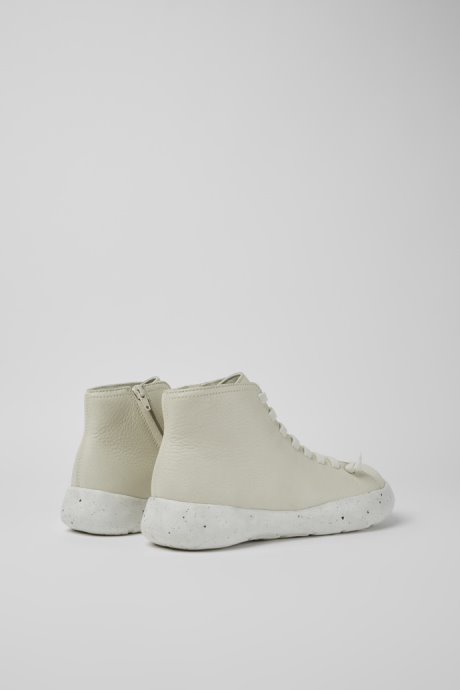 Design Peu Stadium White Leather Ankle Boots For Men Camper