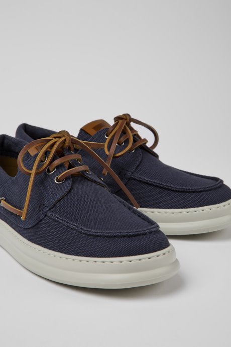 Camper Design Runner Blue Recycled Cotton Shoes For Men