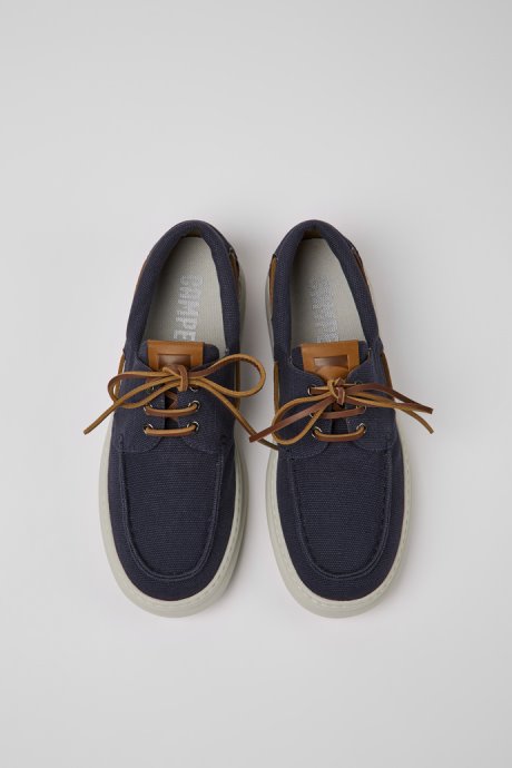 Camper Design Runner Blue Recycled Cotton Shoes For Men