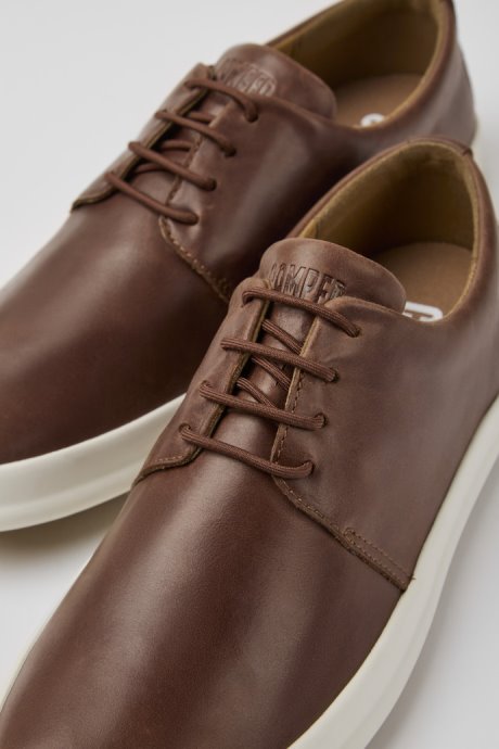 Camper Chasis Brown Leather Shoes For Men New Arrivals