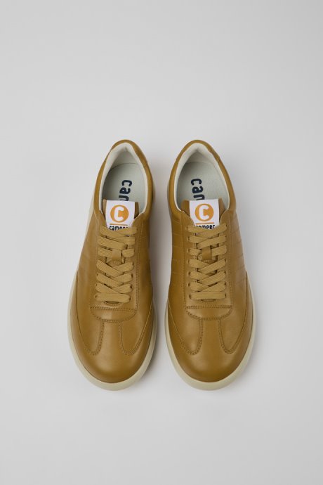 Design Pelotas Xlite Brown And Beige Leather Sneakers For Men Camper