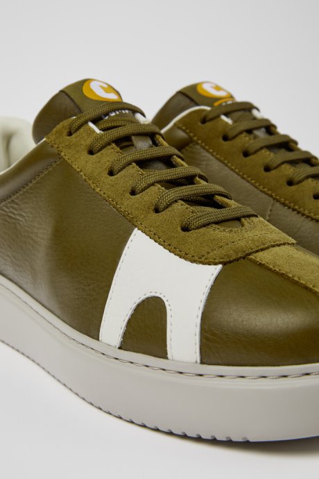 Camper Runner K21 Green And White Leather And Suede Sneakers New Arrivals