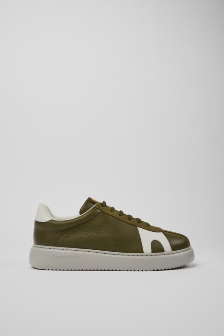 Camper Runner K21 Green And White Leather And Suede Sneakers New Arrivals