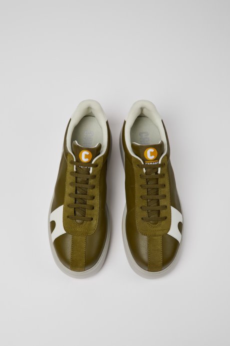 Camper Runner K21 Green And White Leather And Suede Sneakers New Arrivals