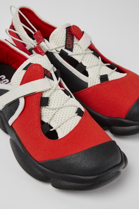 Exclusive Camper Karst White Black And Red Textile Shoes For Men
