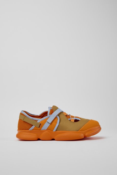 Camper Karst Orange And Brown Textile Shoes For Men New Arrivals