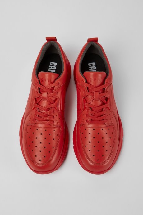 Camper Drift Red Leather Sneakers For Men New Arrivals