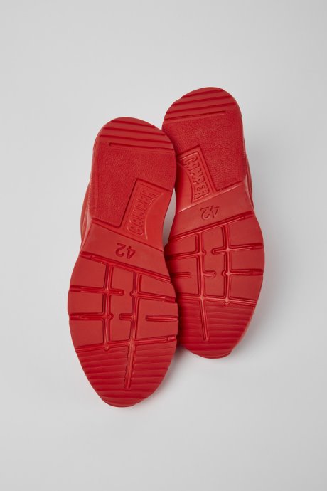 Camper Drift Red Leather Sneakers For Men New Arrivals