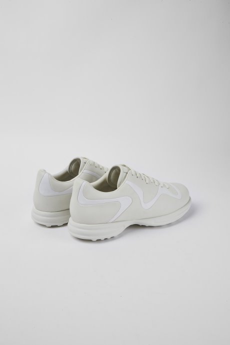 Design Twins Cream And White Leather Lace-Up Sneakers Camper