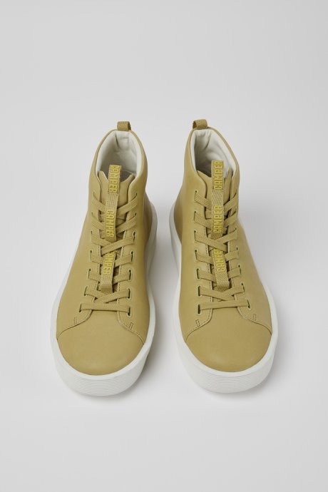 Courb Beige Leather Ankle Boots For Men Camper New Arrivals