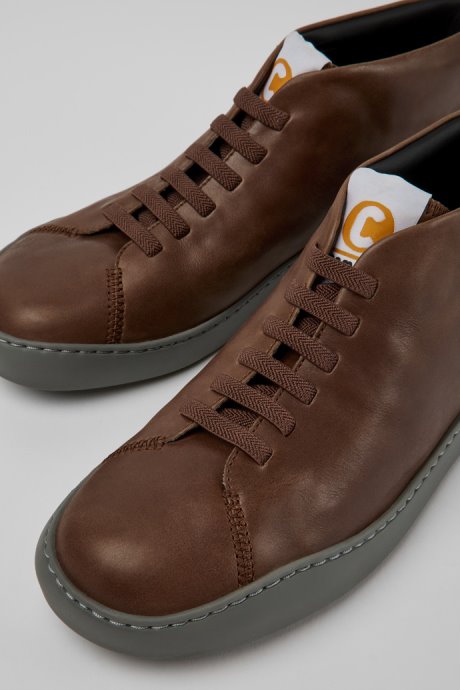 Peu Touring Brown Leather Men's Sneakers Exclusive Camper