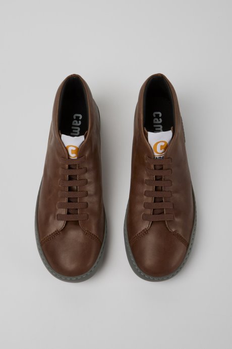 Peu Touring Brown Leather Men's Sneakers Exclusive Camper
