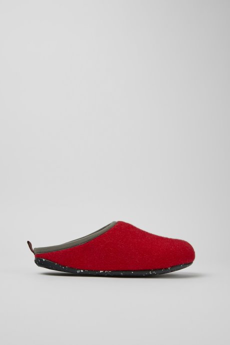 Camper Twins Burgundy Red And Gray Wool Slippers For Men New Arrivals