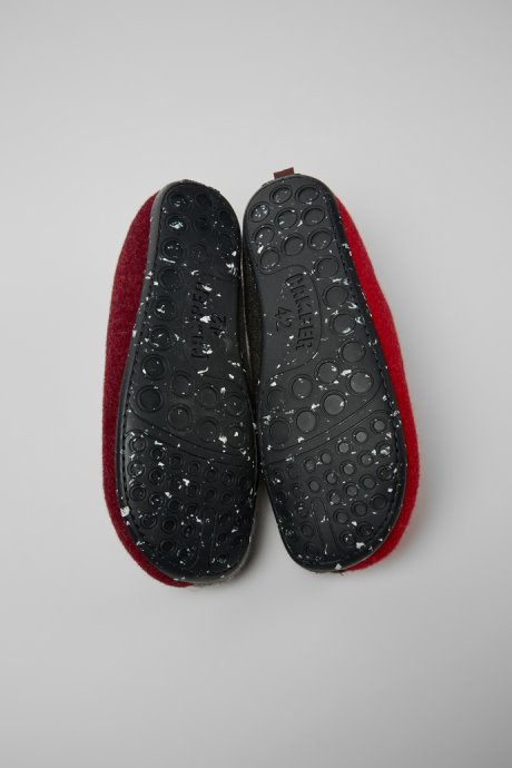 Camper Twins Burgundy Red And Gray Wool Slippers For Men New Arrivals