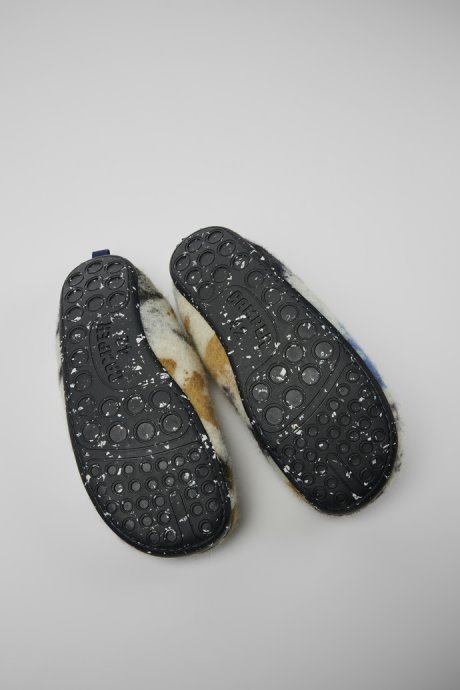 Exclusive Camper Wabi Blue And Black Recycled Wool Slippers For Men