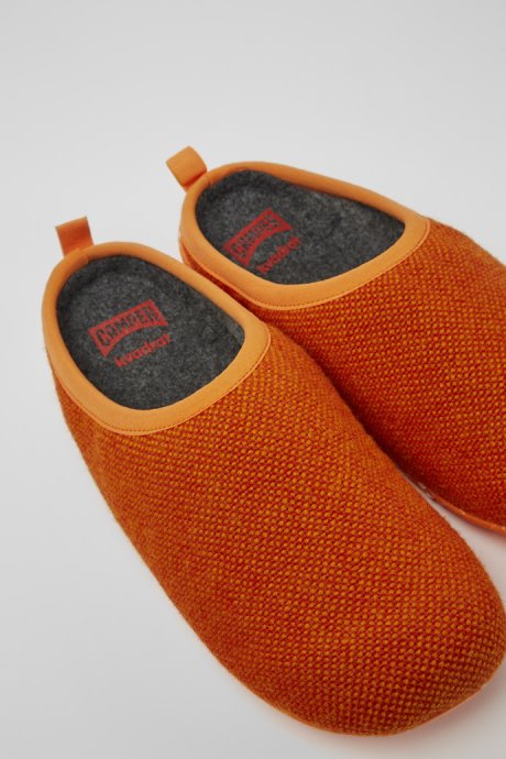 Camper Design Wabi Orange Wool And Viscose Slippers For Men