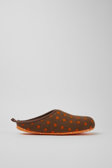 Camper Design Wabi Brown And Orange Wool Slippers For Men