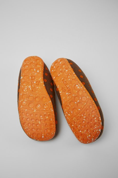 Camper Design Wabi Brown And Orange Wool Slippers For Men