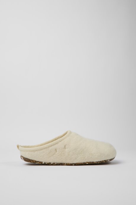 Wabi Beige Wool Slippers For Men Exclusive Camper