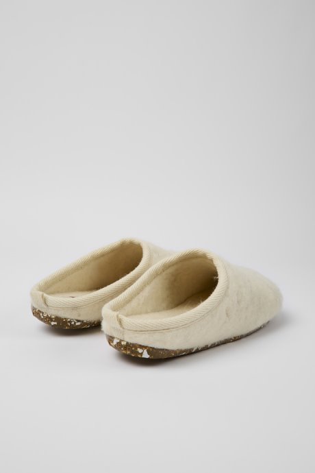 Wabi Beige Wool Slippers For Men Exclusive Camper