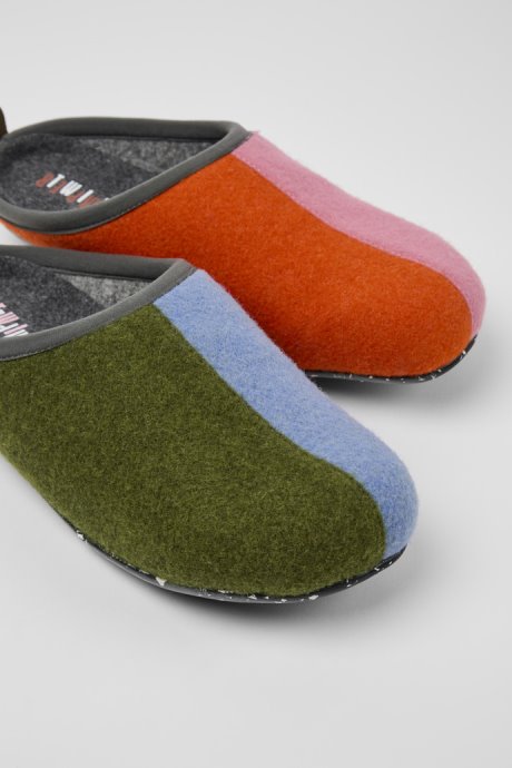 Design Twins Multicolored Wool Men's Slippers Camper