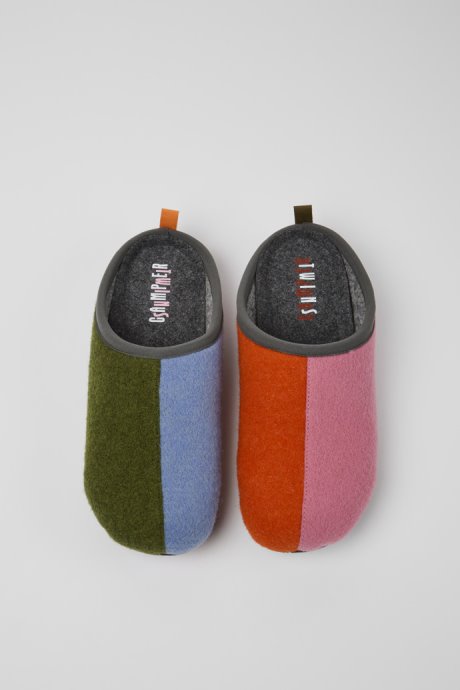 Design Twins Multicolored Wool Men's Slippers Camper