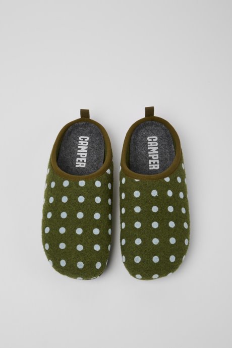 Camper Wabi Green And Blue Wool Men's Slippers New Arrivals
