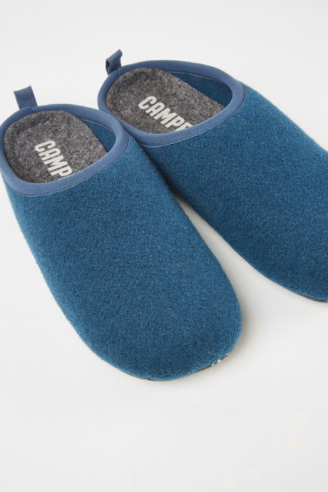 Wabi Blue Wool Men's Slippers Exclusive Camper