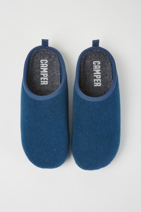 Wabi Blue Wool Men's Slippers Exclusive Camper