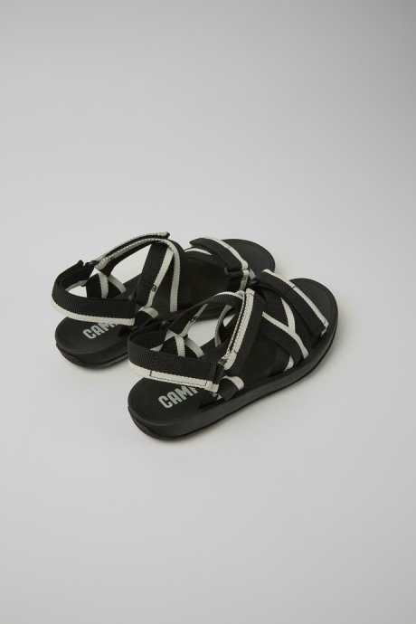 Match Black And White Recycled Pet Sandals For Men Exclusive Camper