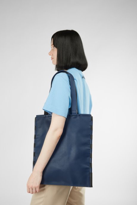 Tie Bags Blue And Black Flat Tote Bag Camper New Arrivals