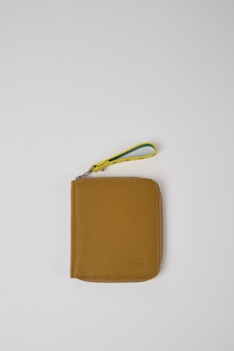 Camper Mosa Brown And Yellow Leather Wallet New Arrivals