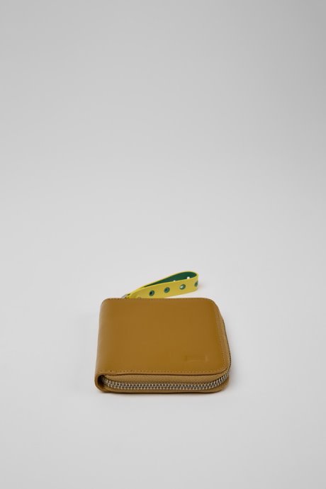 Camper Mosa Brown And Yellow Leather Wallet New Arrivals
