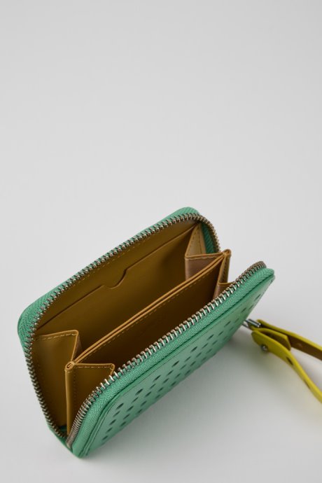 Mosa Green And Yellow Small Leather Wallet Camper New Arrivals
