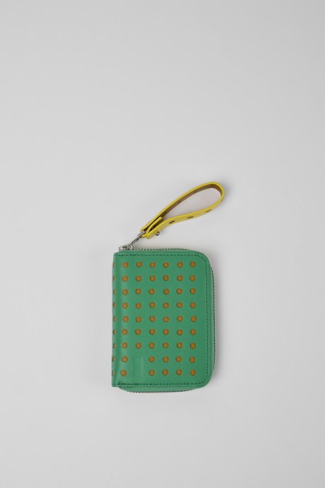 Mosa Green And Yellow Small Leather Wallet Camper New Arrivals