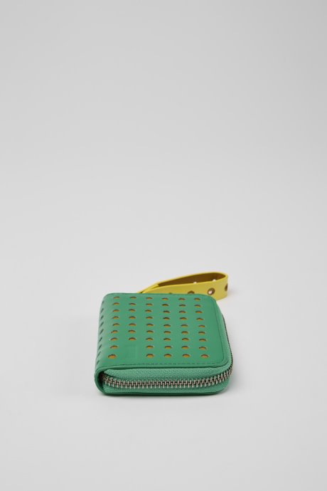 Mosa Green And Yellow Small Leather Wallet Camper New Arrivals