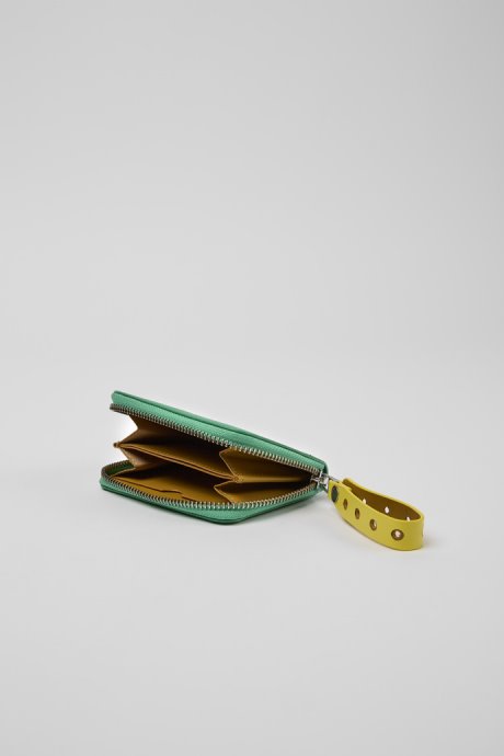 Mosa Green And Yellow Small Leather Wallet Camper New Arrivals