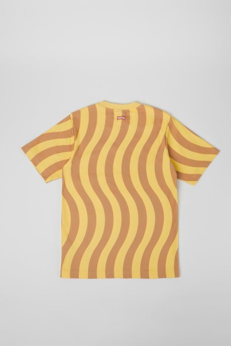 T-Shirt Beige And Yellow Organic Cotton T-Shirt Exclusive Camper