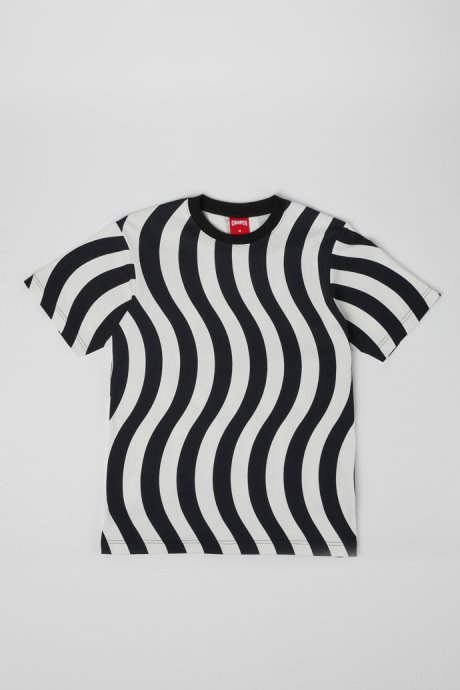 T-Shirt Black And White Organic Cotton T-Shirt Camper New Arrivals