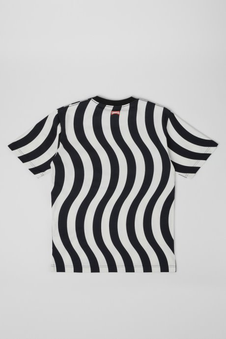T-Shirt Black And White Organic Cotton T-Shirt Camper New Arrivals