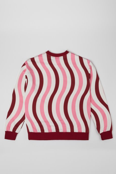 Camper Sweatshirt White Pink And Burgundy Organic Cotton Sweater New Arrivals