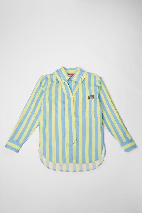 Exclusive Camper Shirt Blue And Yellow Striped Unisex Shirt