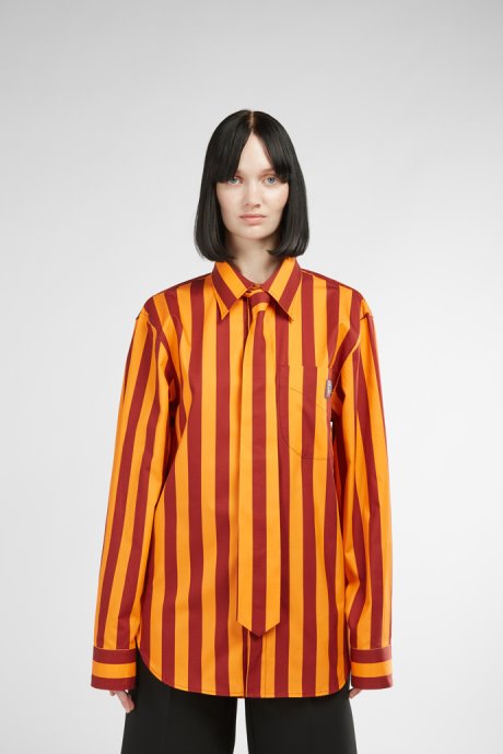 Camper Shirt Burgundy And Orange Striped Unisex Shirt New Arrivals