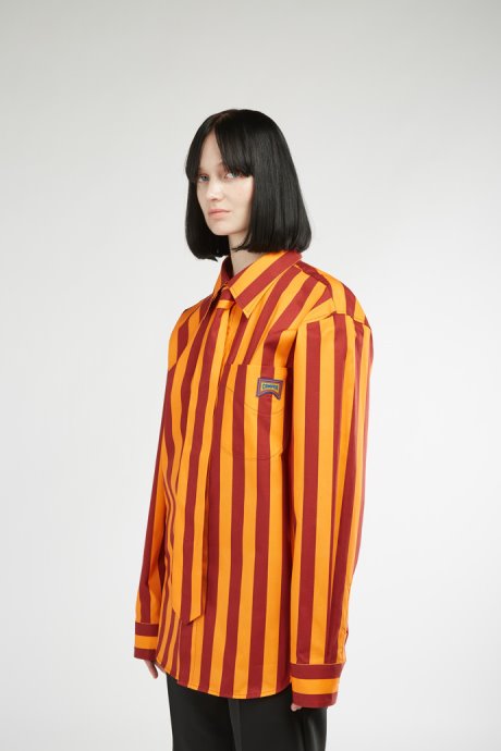 Camper Shirt Burgundy And Orange Striped Unisex Shirt New Arrivals
