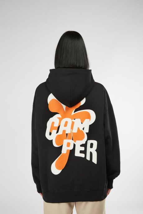 Hoodie Black And Orange Printed Unisex Hoodie Camper New Arrivals