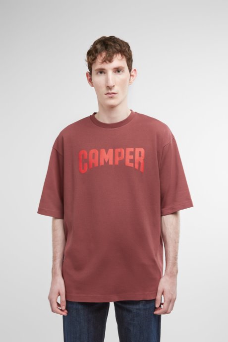 T-Shirt Burgundy T-Shirt With Camper Logo