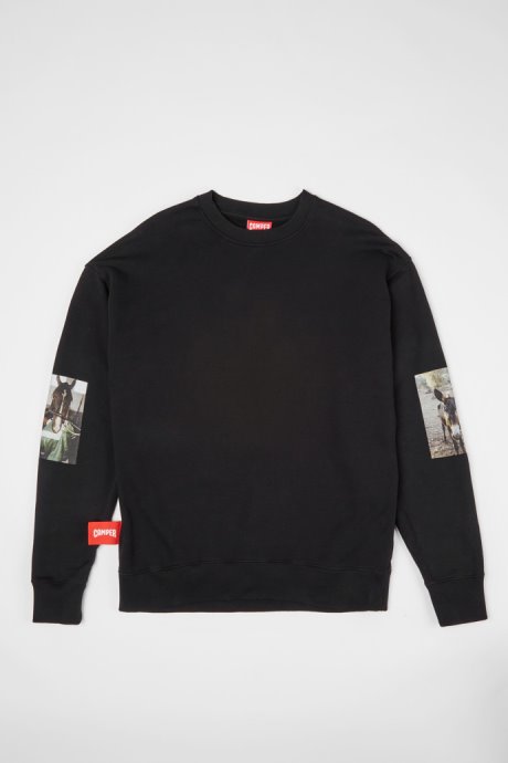 Sweatshirt Black Sweatshirt With Donkey Print Camper New Arrivals
