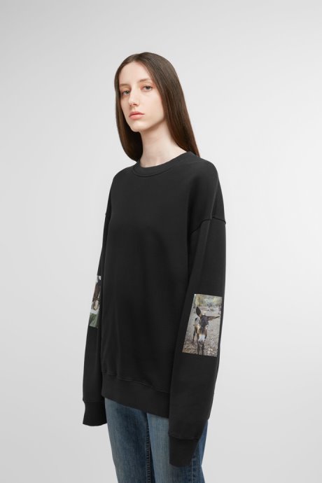 Sweatshirt Black Sweatshirt With Donkey Print Camper New Arrivals
