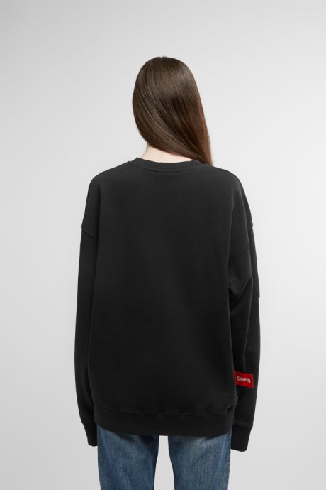 Sweatshirt Black Sweatshirt With Donkey Print Camper New Arrivals