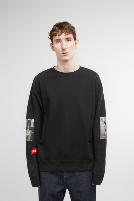 Sweatshirt Black Sweatshirt With Donkey Print Camper New Arrivals